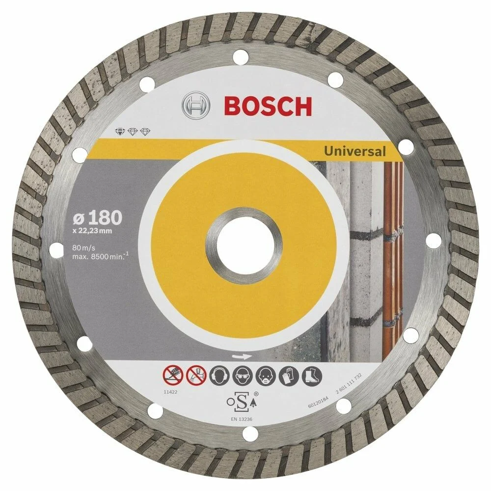 Bosch - Standard Seri Genel Yapı Malzemeleri İçin Turbo Segmanlı 9+1 Elmas Kesme Diski Set 180 mm